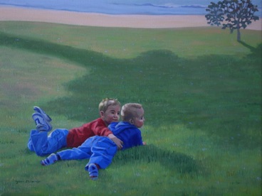 Brothers - Oil on canvas 30cmx41cm
